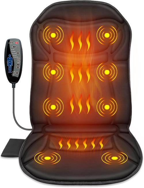 Back Massager Chair Pad, Fathers Day Dad Gifts, Massage Seat Cushion, Back Massage with Heat, 4 Vibration Intensities & 2 Heat Levels,Electric Massager Pain Relief